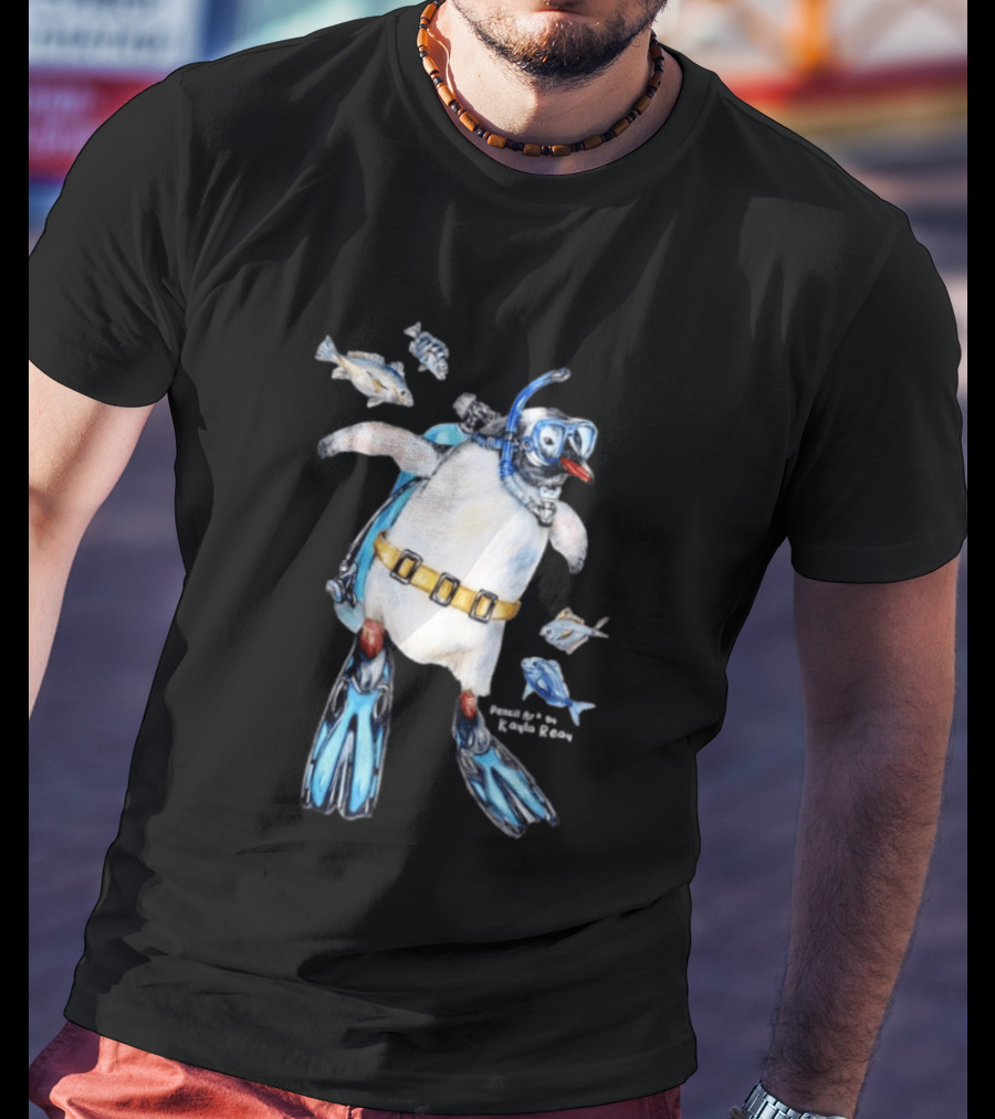 Sullivan The Scuba Diver Penguin By Kayla Reay T-Shirt