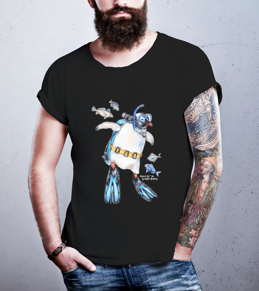 Sullivan The Scuba Diver Penguin By Kayla Reay T-Shirt