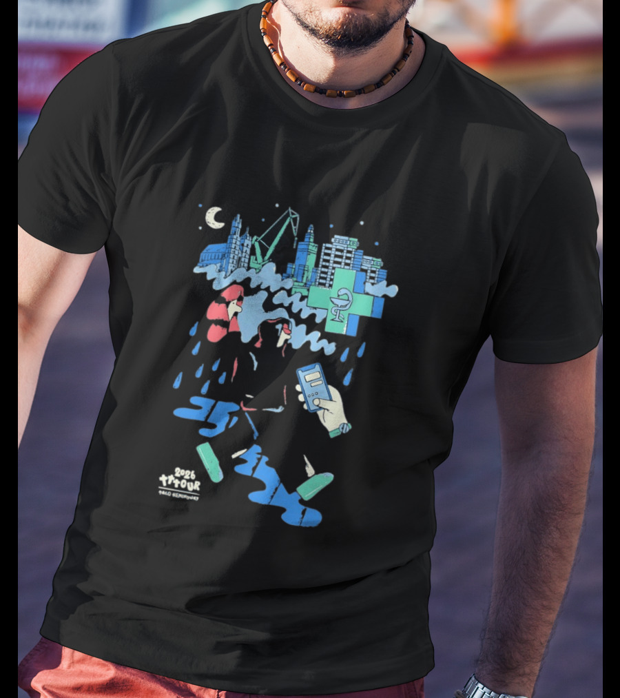 Taco Hemingway 2026 Tour Cityscape With Cross And Moon T-Shirt