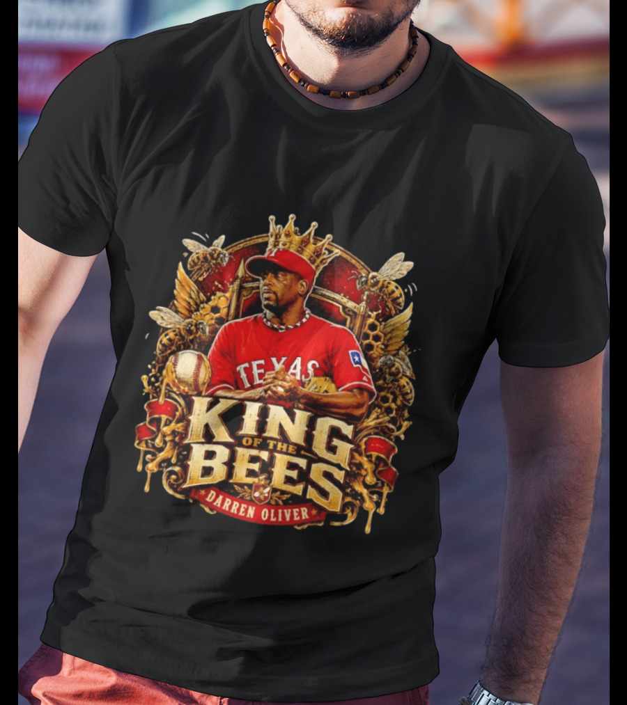 Texas Rangers Darren Oliver King Of The Bees Baseball Legends T-Shirt