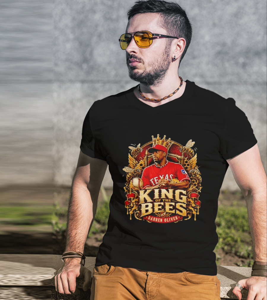 Texas Rangers Darren Oliver King Of The Bees Baseball Legends T-Shirt