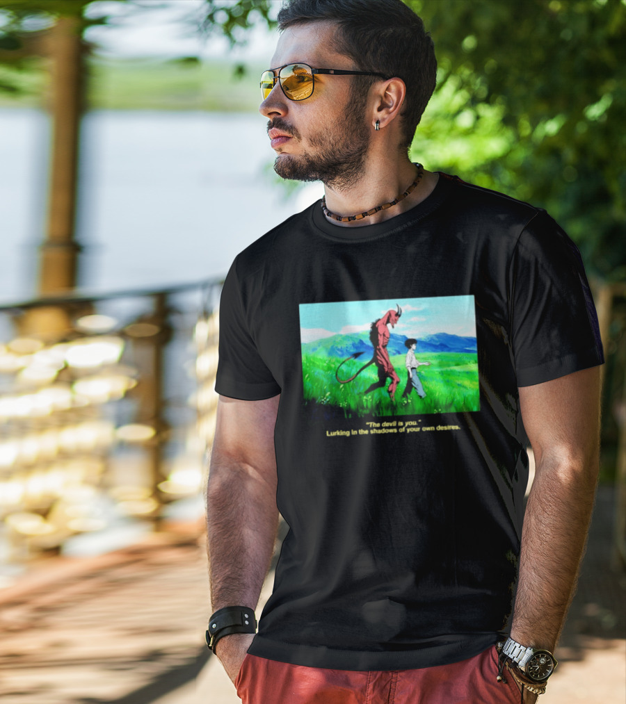 The Devil Is You Lurking In The Shadows Of Your Own Desires Anime Character Scene T-Shirt