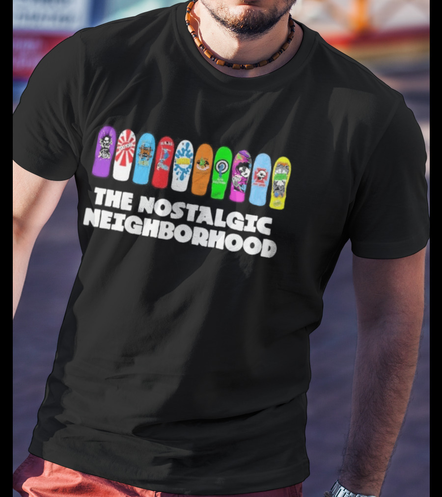 The Nostalgic Neighborhood Collection Skateboard Decks 90s T-Shirt