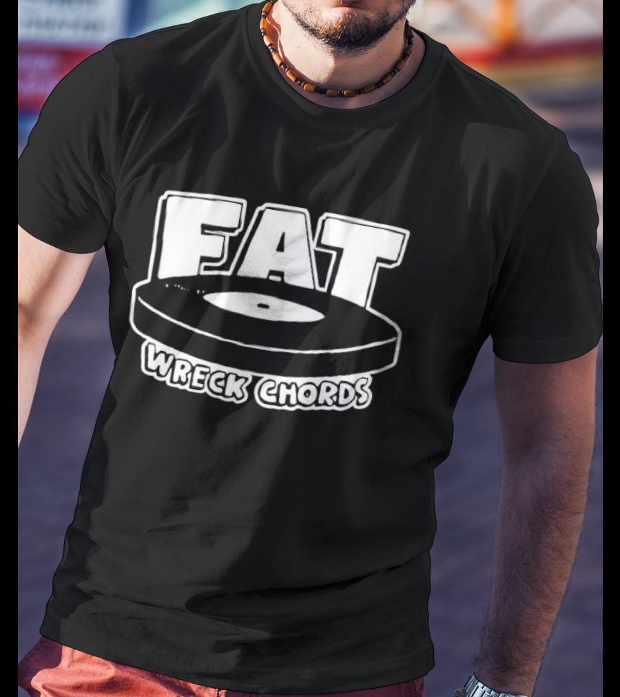 Fat Wreck Chords Vinyl Record Logo Punk Rock Label T-Shirt
