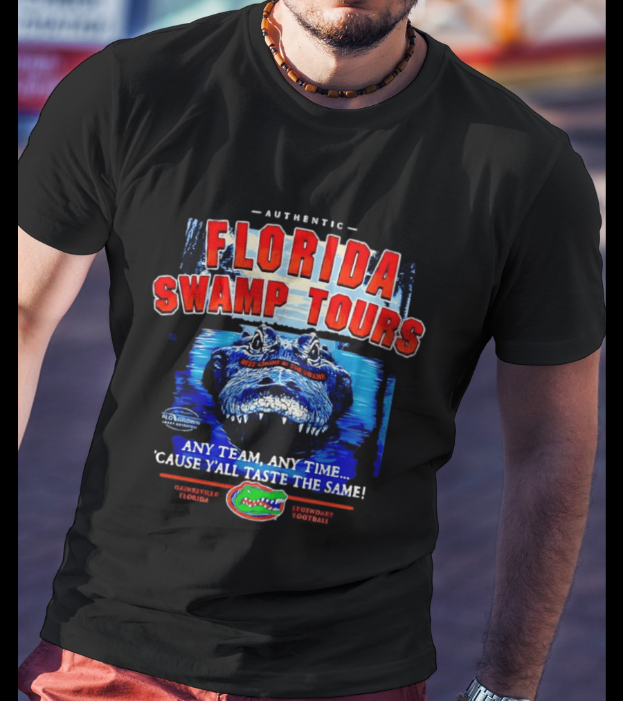 Authentic Florida Swamp Tours Alligator Gainesville Football T-Shirt