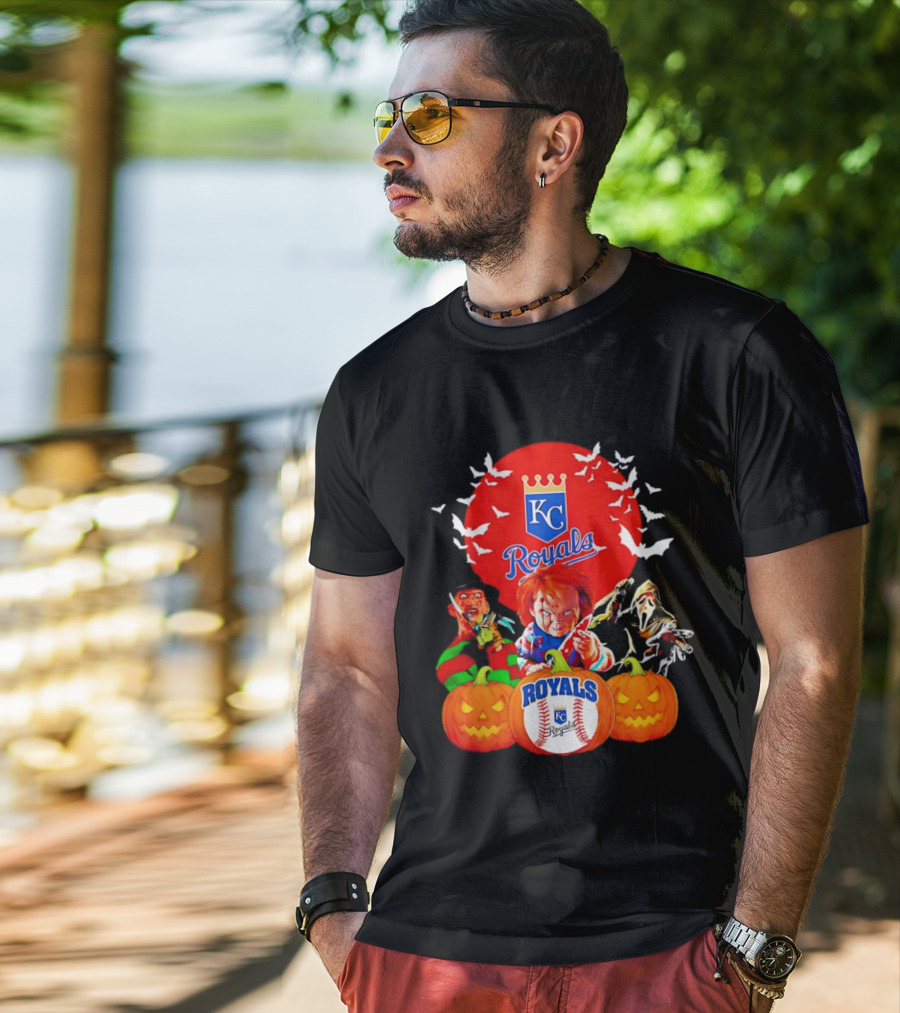 Kansas City Royals Halloween Freddy Krueger Chucky Ghostface T-Shirt