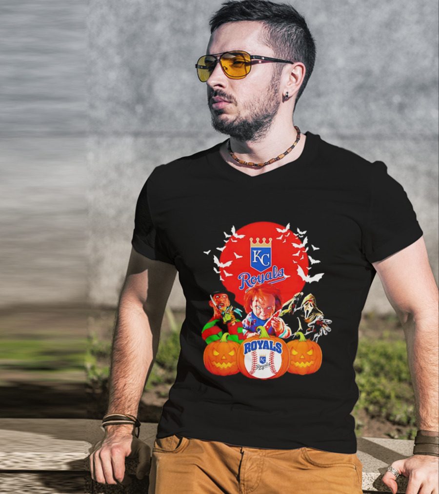 Kansas City Royals Halloween Freddy Krueger Chucky Ghostface T-Shirt