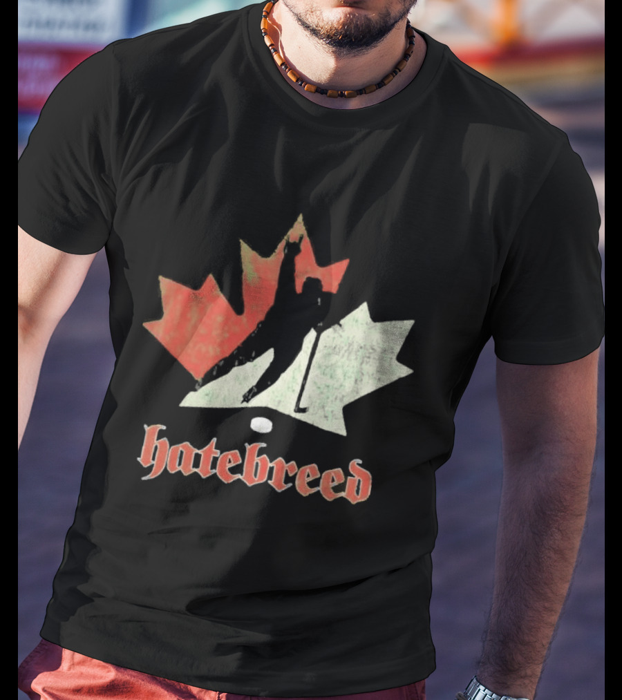 Maple Leaf Hockey Player Hatebreed T-Shirt