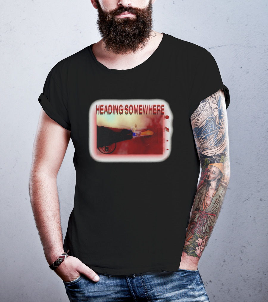 Heading Somewhere Motorcycle Journey Vintage Road Trip T-Shirt