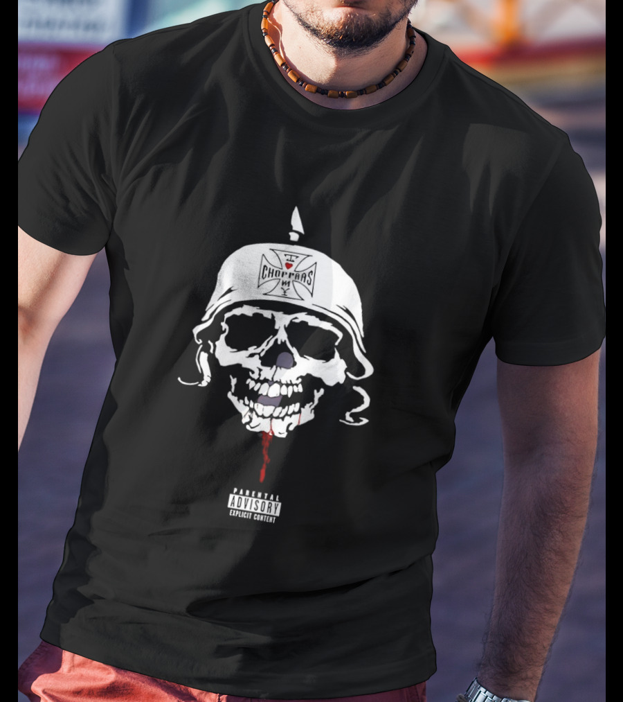Parental Advisory I Love Choppas NY Skull Helmet T-Shirt