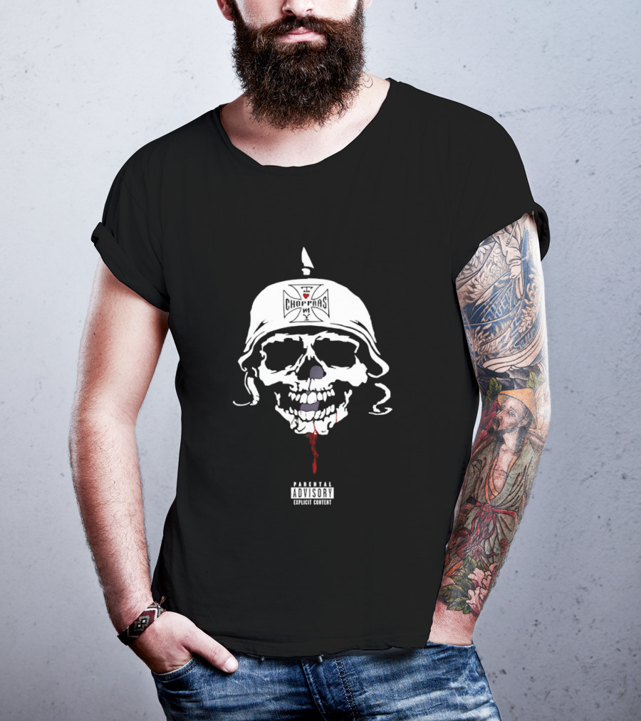 Parental Advisory I Love Choppas NY Skull Helmet T-Shirt