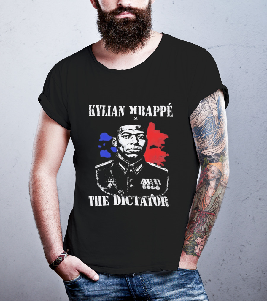 Kylian Mbappé The Dictator Military Uniform Meme Tricolor T-Shirt