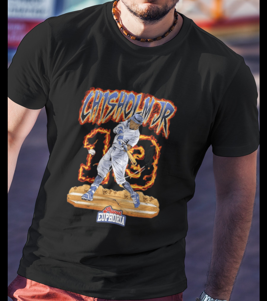 CHISHOLM JR 13 Baseball Swing Planet Euphoria T-Shirt