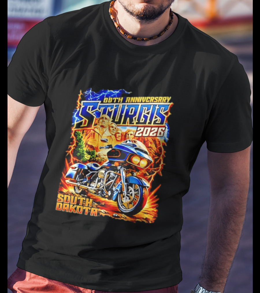 88th Anniversary Sturgis 2026 South Dakota Motorcycle Mount Rushmore T-Shirt