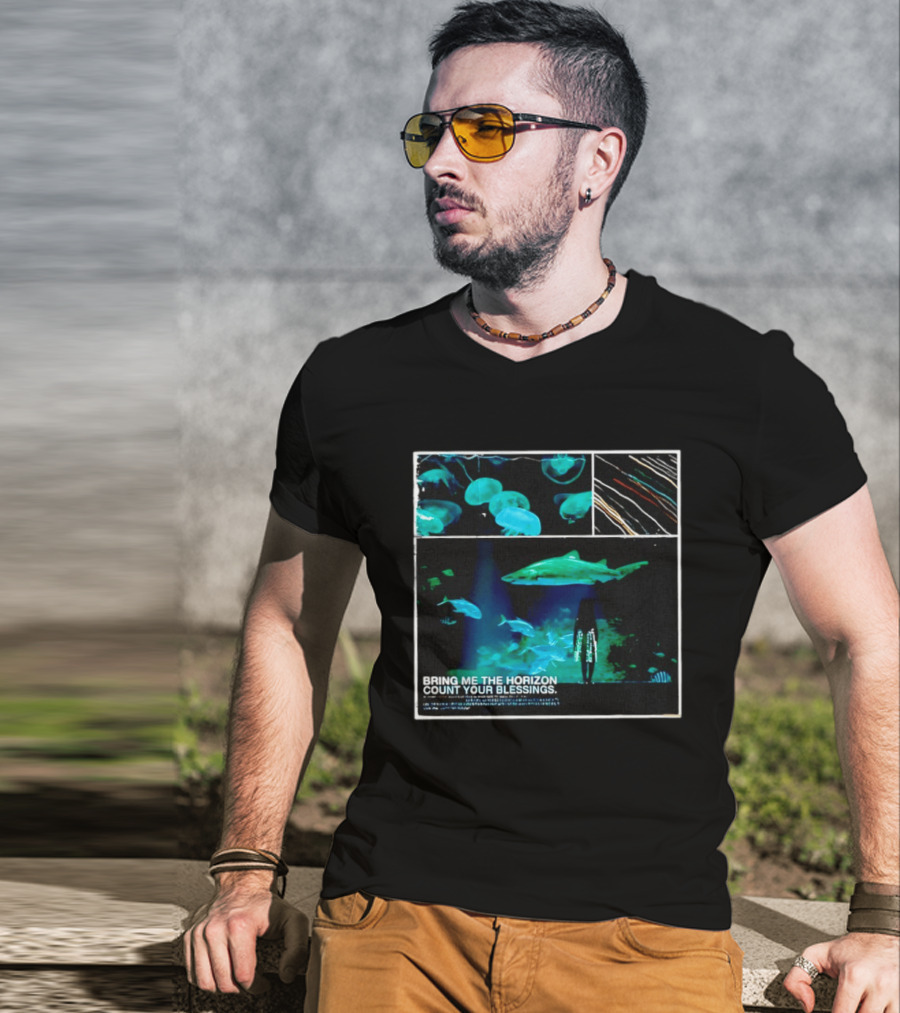 Bring Me The Horizon Count Your Blessings Aquarium Sharks And Jellyfish T-Shirt