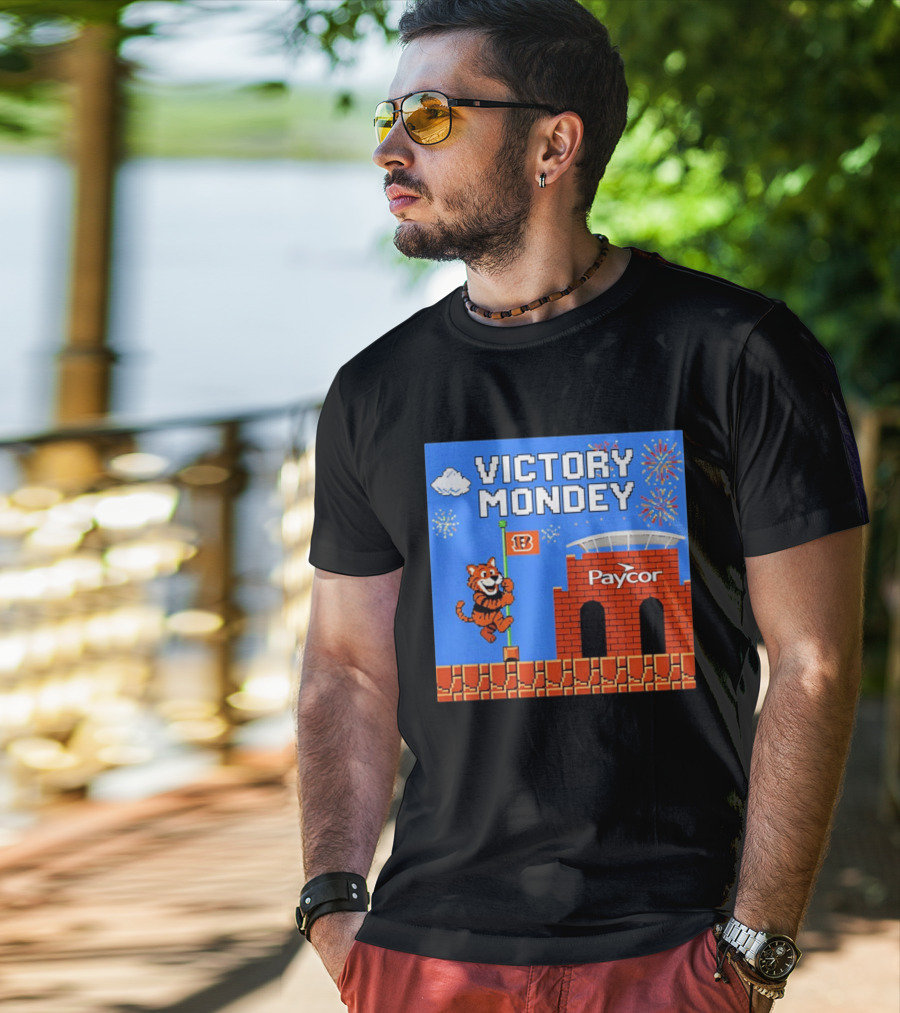 Cincinnati Bengals Victory Mondey Pixel Art Tiger Paycor Stadium Celebration T-Shirt