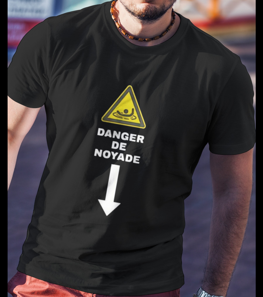 Danger De Noyade Drowning Hazard Triangle Warning T-Shirt