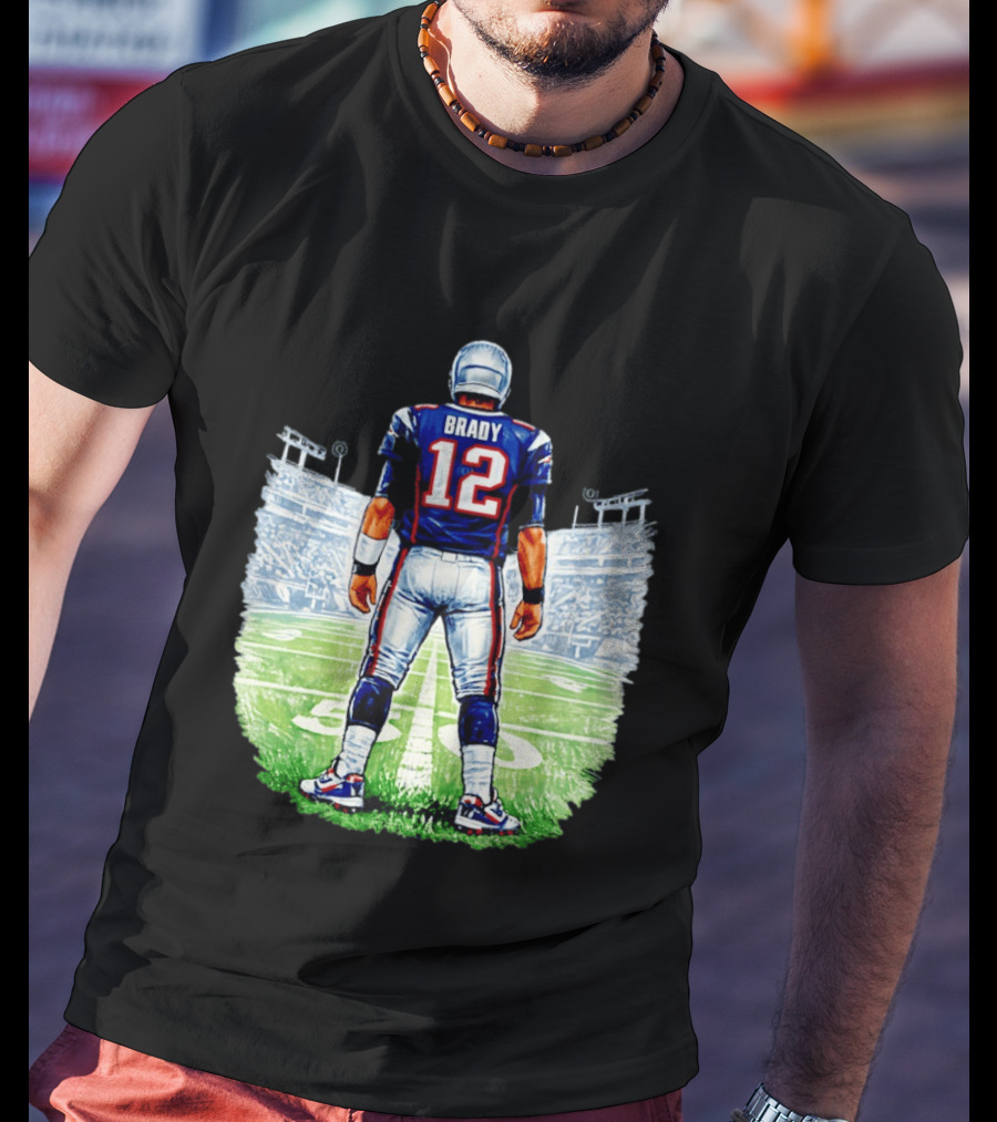 Brady 12 New England Patriots Football Stadium Back View T-Shirt