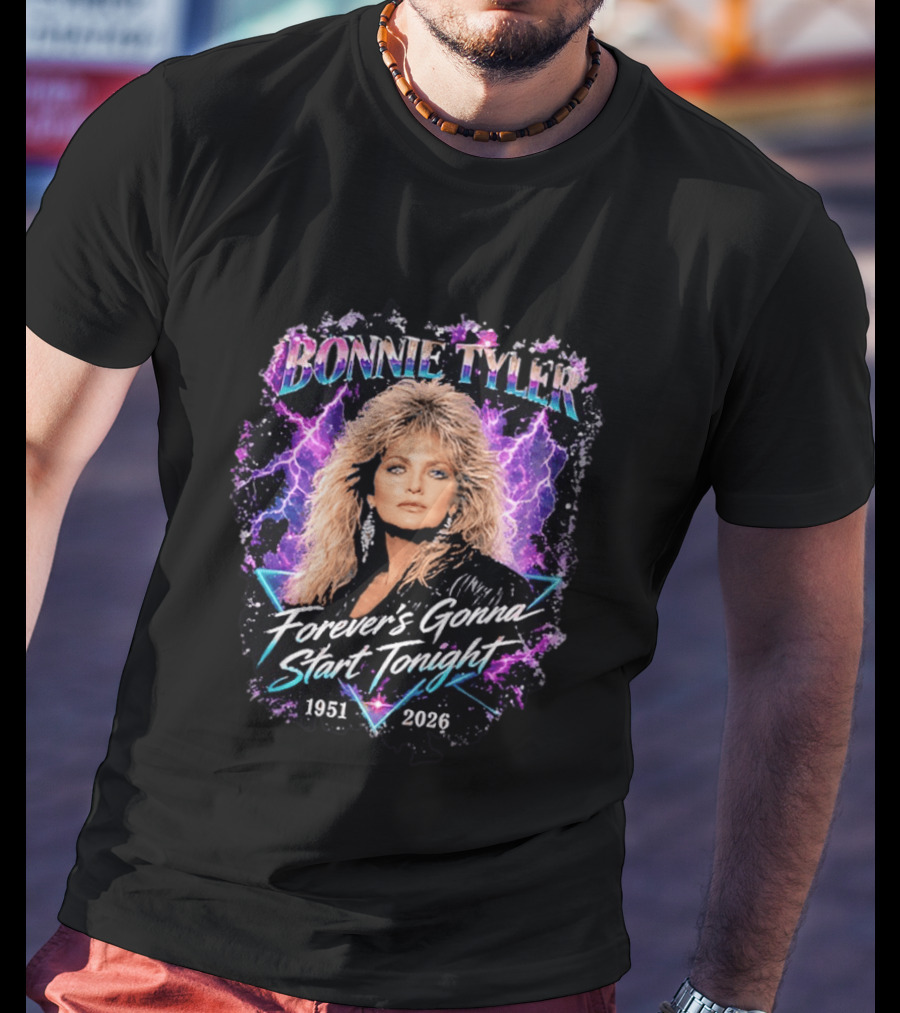 Bonnie Tyler Forever's Gonna Start Tonight 1951 2026 Lightning T-Shirt