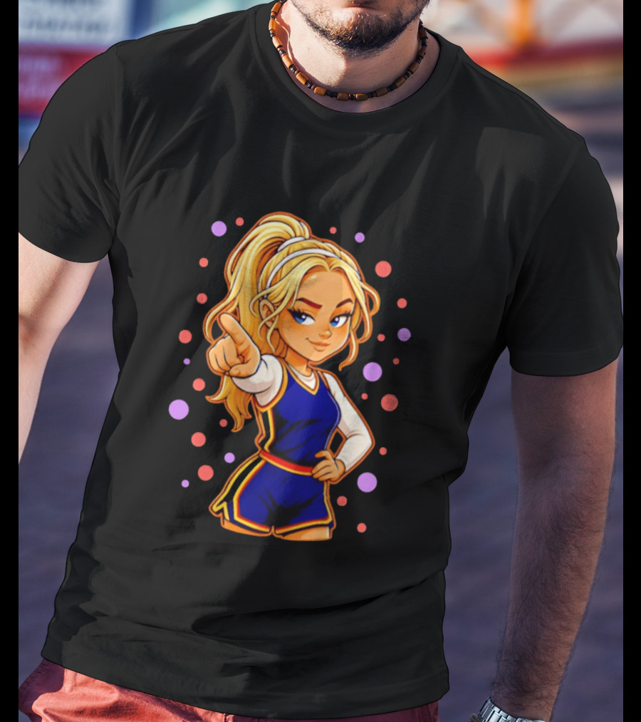 Chibi Sophie Cunningham Pointing In Basketball Uniform With Ponytail T-Shirt