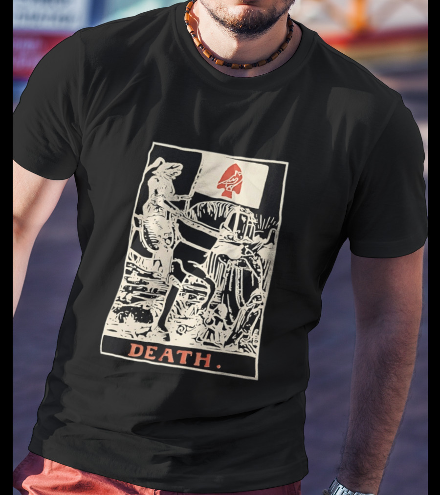 Death Tarot Card Knight Arrowhead Symbol Flag T-Shirt