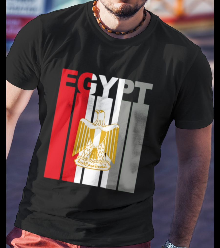 Egypt Flag Colors With Eagle Coat Of Arms T-Shirt