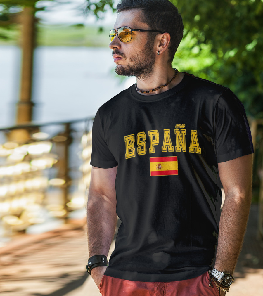 España Text With Spain Flag T-Shirt