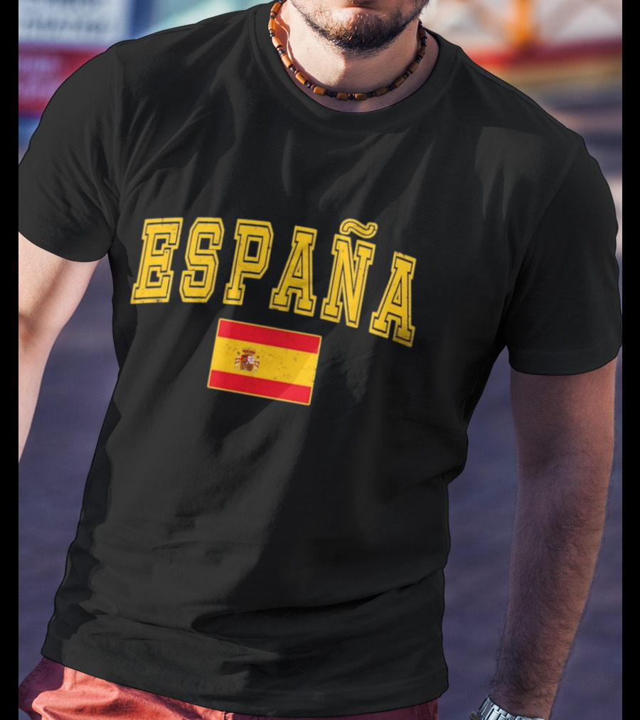 España Text With Spain Flag T-Shirt