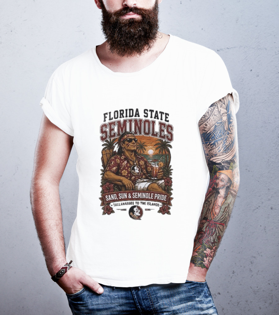 Florida State Seminoles Sand Sun Seminole Pride Tallahassee To The Islands T-Shirt