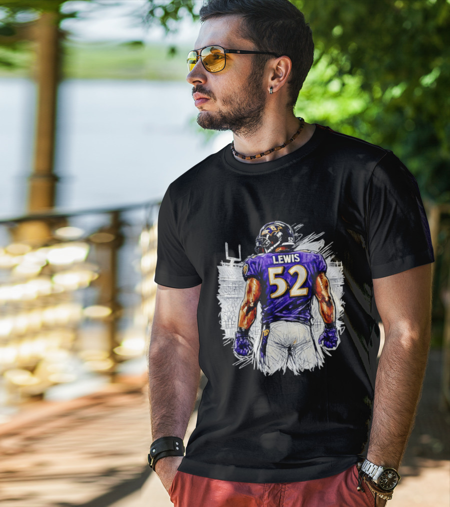 Ray Lewis Baltimore Ravens 52 Lewis Football Legendary Linebacker Ravens NFL Team T-Shirt