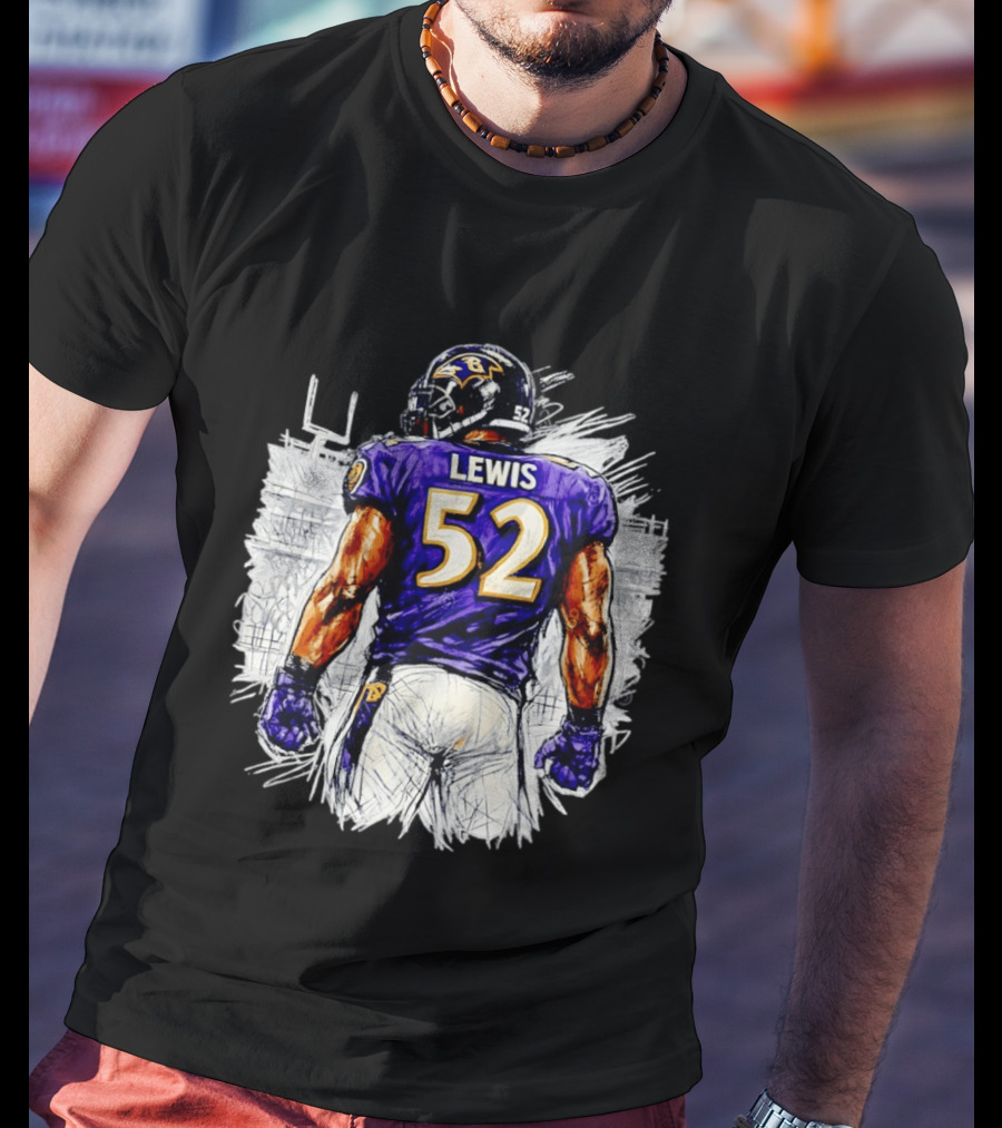Ray Lewis Baltimore Ravens 52 Lewis Football Legendary Linebacker Ravens NFL Team T-Shirt
