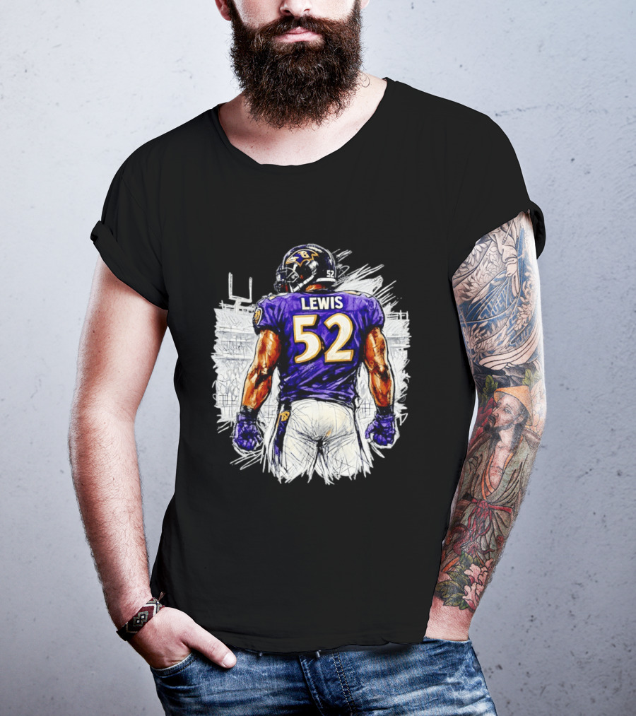 Ray Lewis Baltimore Ravens 52 Lewis Football Legendary Linebacker Ravens NFL Team T-Shirt