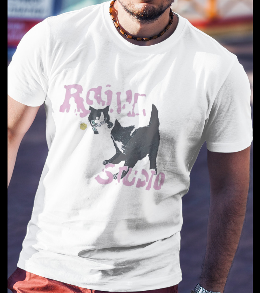 Raive Studio Cats Kitten Playful Black Cat T-Shirt