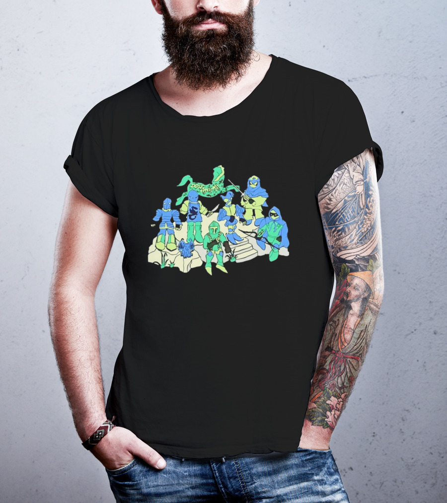 Dungeon Animal Fantasy Knight Warriors Group T-Shirt