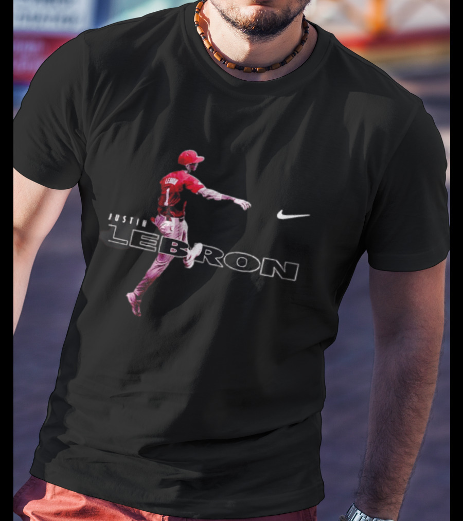 Justin Lebron 1 Baseball Athlete Nike Red Jersey T-Shirt