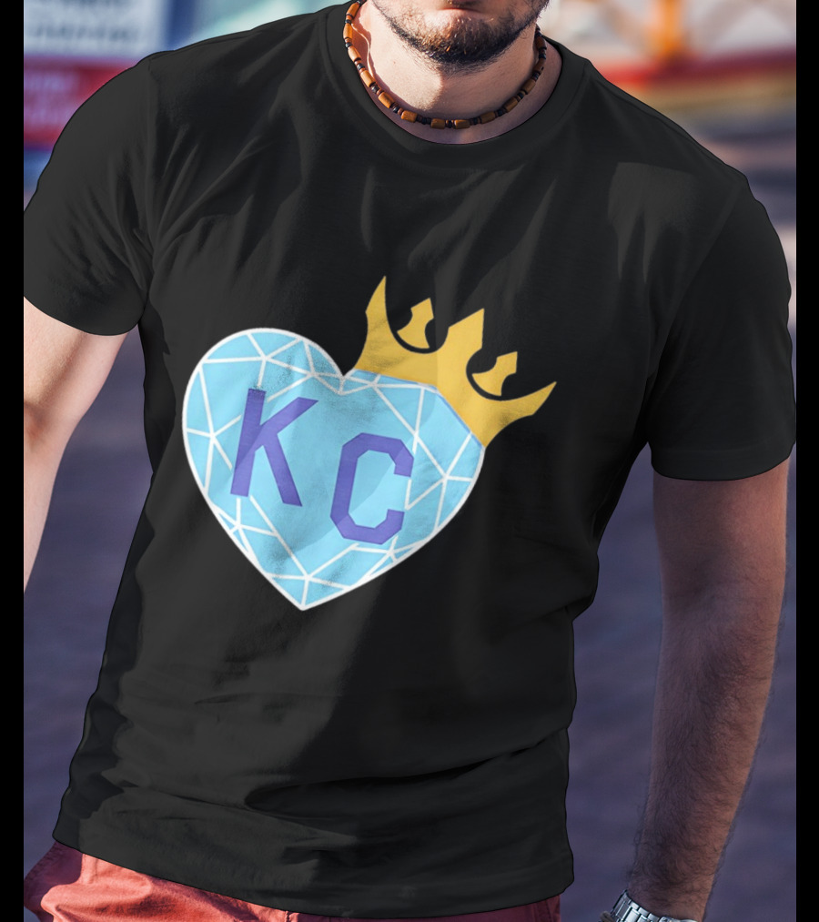 KC Diamond Heart With Golden Crown T-Shirt