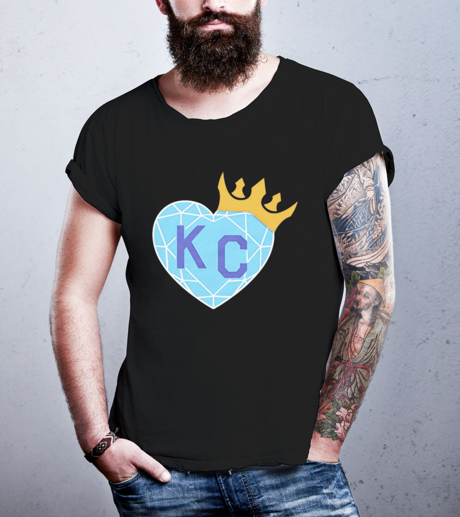KC Diamond Heart With Golden Crown T-Shirt
