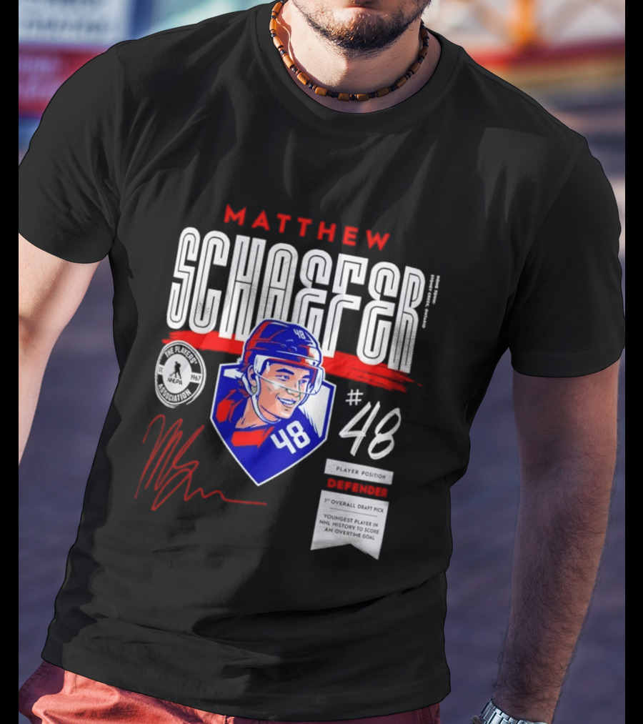Matthew Schaefer No 48 NHLPA Defender 1st Overall Draft Pick T-Shirt