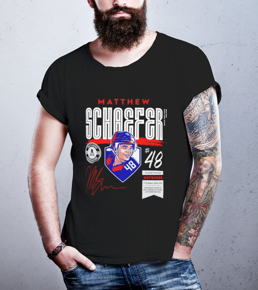 Matthew Schaefer No 48 NHLPA Defender 1st Overall Draft Pick T-Shirt