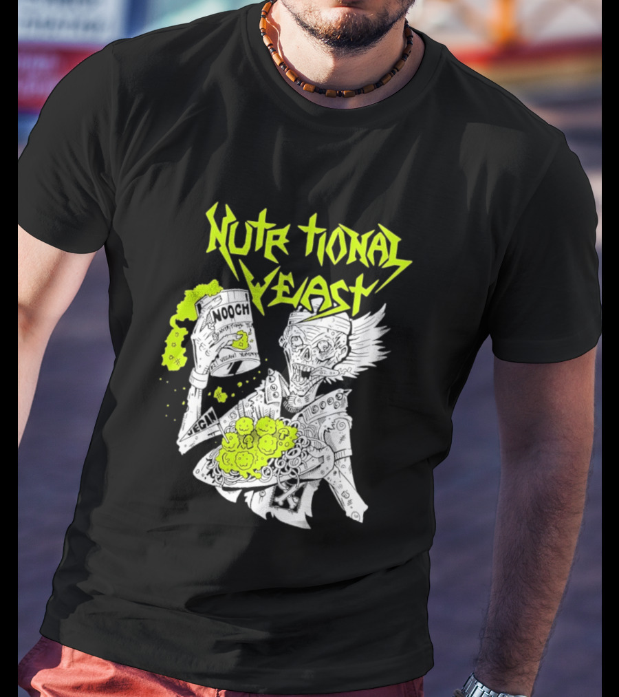 Nutritional Yeast Nooch Vegan Yummy B12 Skeleton T-Shirt