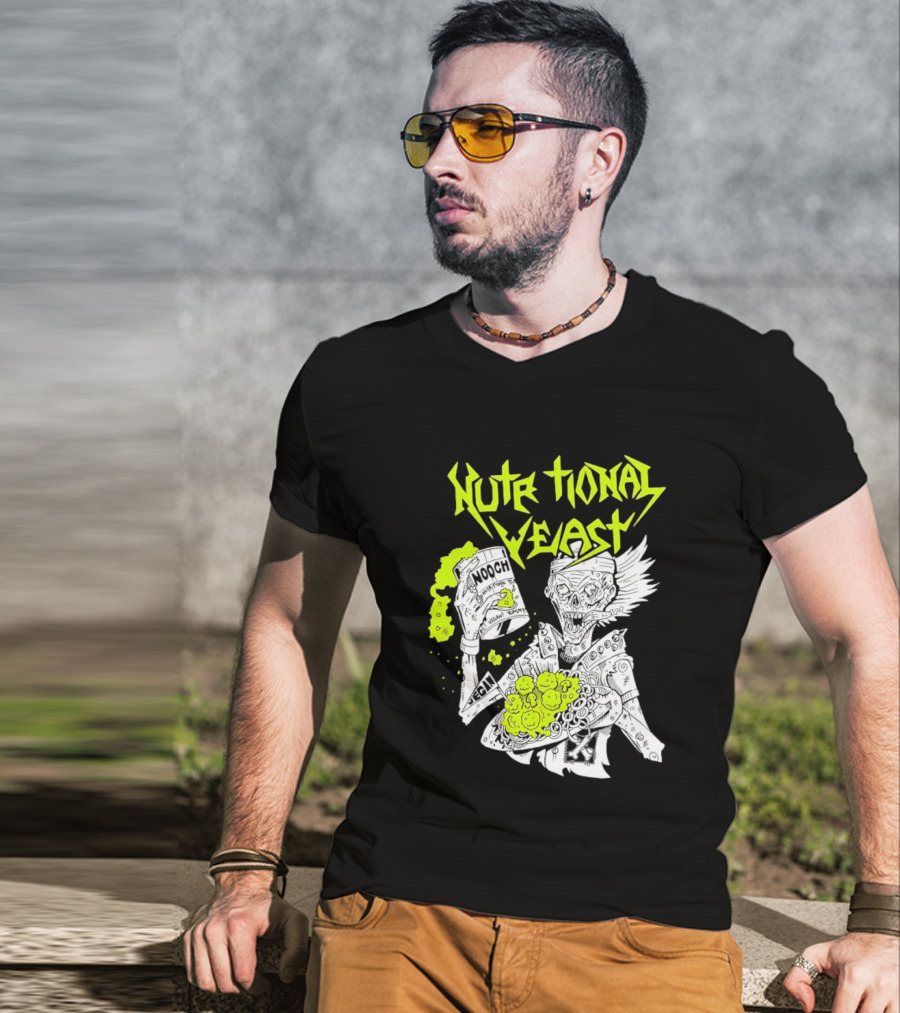 Nutritional Yeast Nooch Vegan Yummy B12 Skeleton T-Shirt
