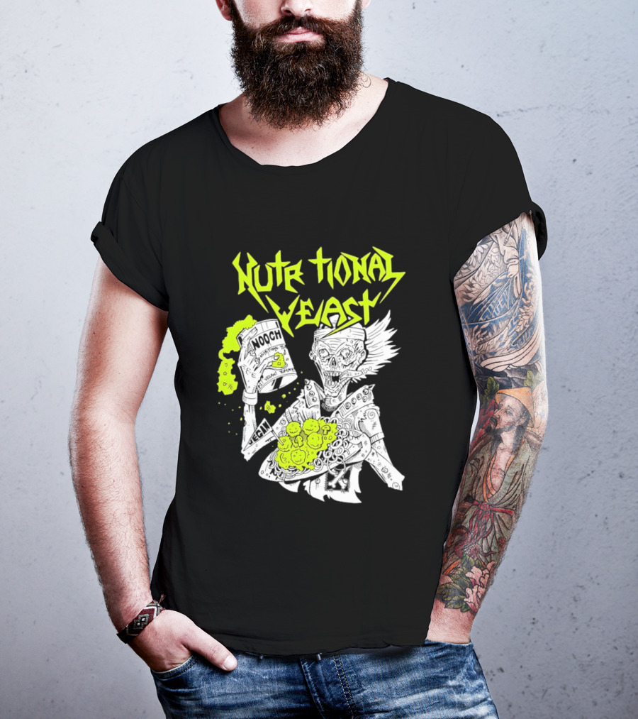 Nutritional Yeast Nooch Vegan Yummy B12 Skeleton T-Shirt