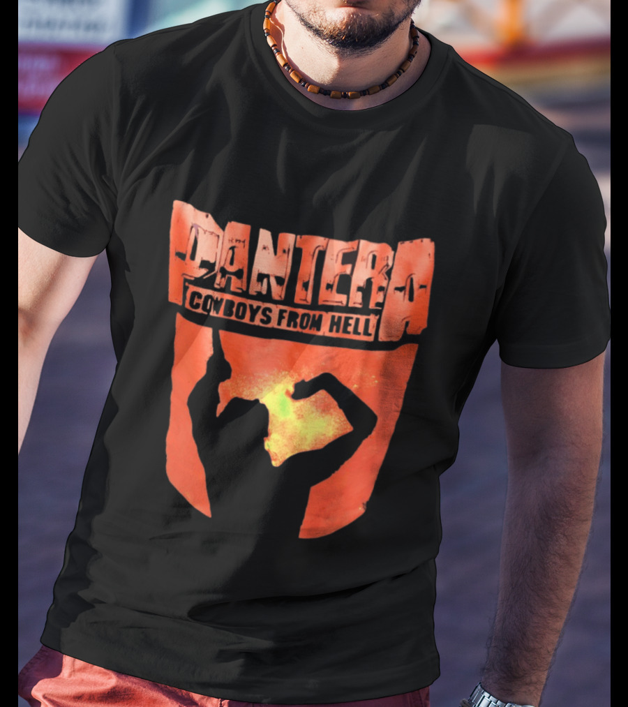 Pantera Cowboys From Hell Heavy Metal Distressed Skull T-Shirt
