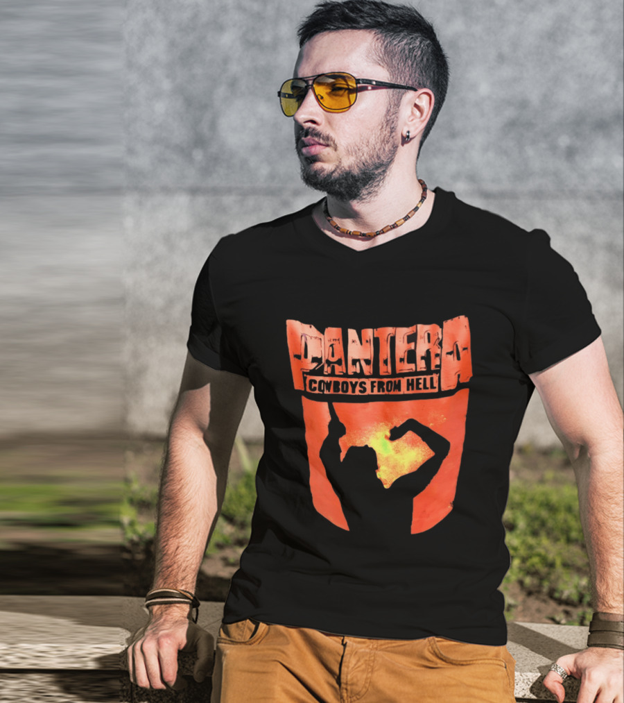 Pantera Cowboys From Hell Heavy Metal Distressed Skull T-Shirt