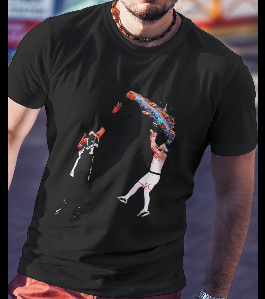 Wembanyama Vs New York Basketball Player Dynamic Showdown T-Shirt