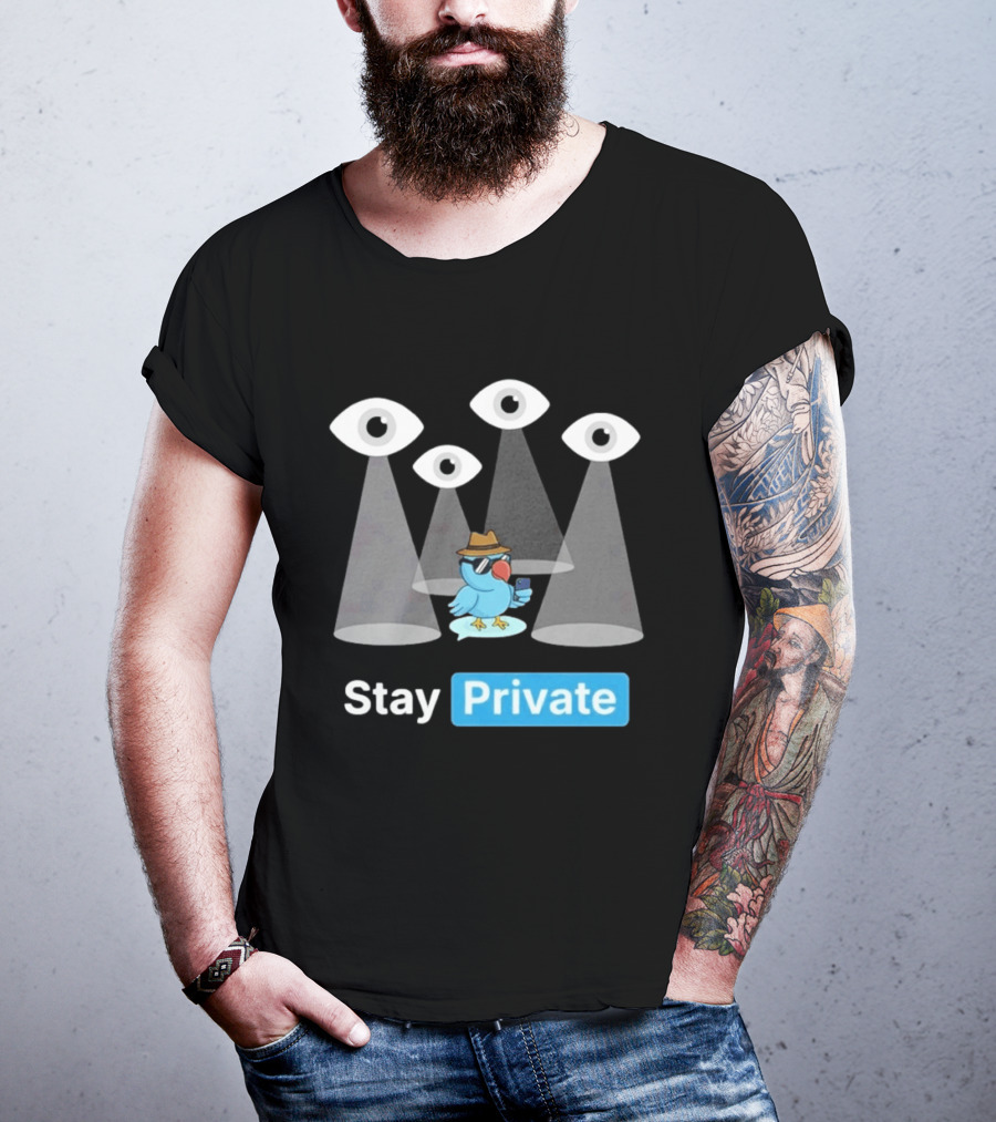 Stay Private Bird Spy Surveillance Privacy Eye Observers T-Shirt