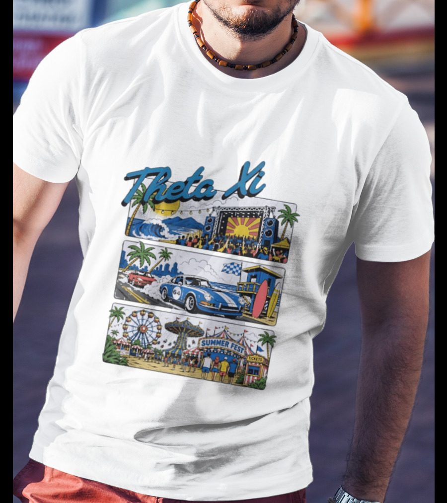 Theta Xi Summer Fest Beach Concert Car Show Ferris Wheel Tickets T-Shirt