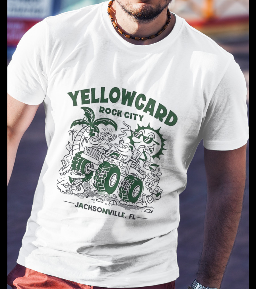 Yellowcard Rock City Jacksonville FL Tropical Adventure Monster Truck T-Shirt