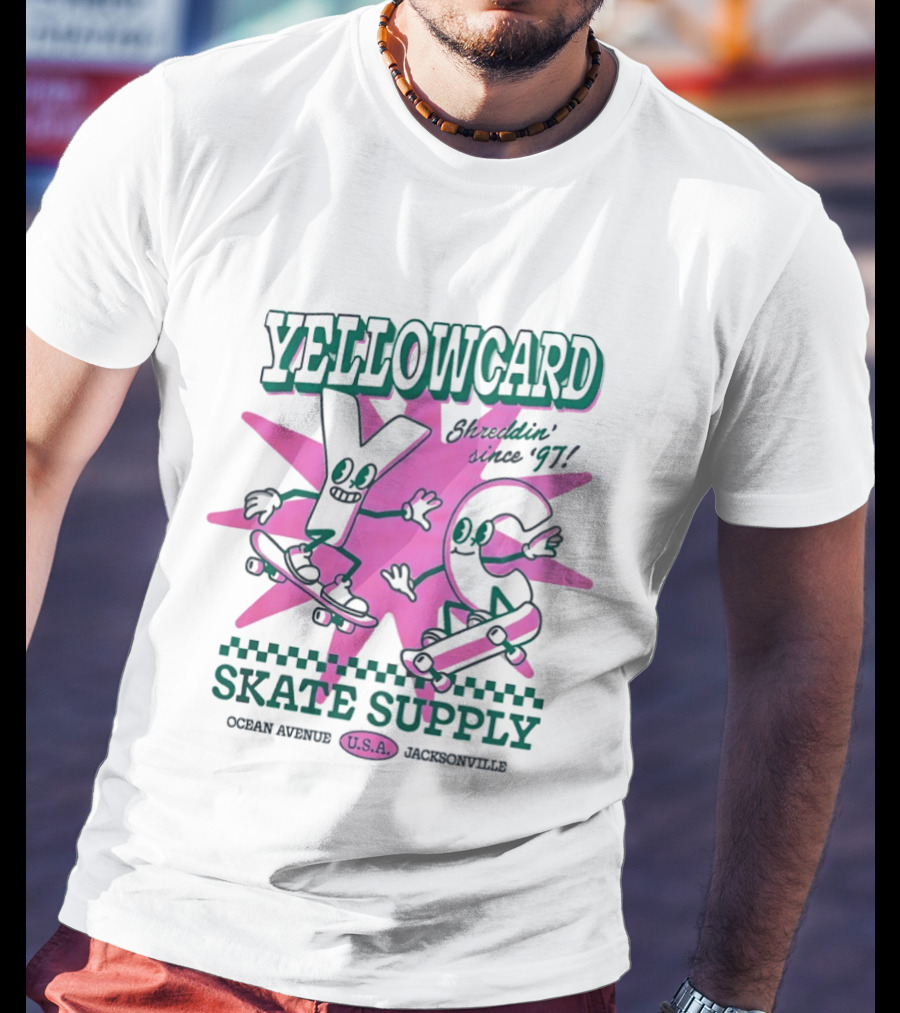 Yellowcard Skatin' Since 97 Ocean Avenue Jacksonville U.S.A. Skate Supply T-Shirt