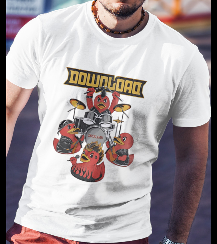 Download Festival Duck Band Rock Drummers T-Shirt